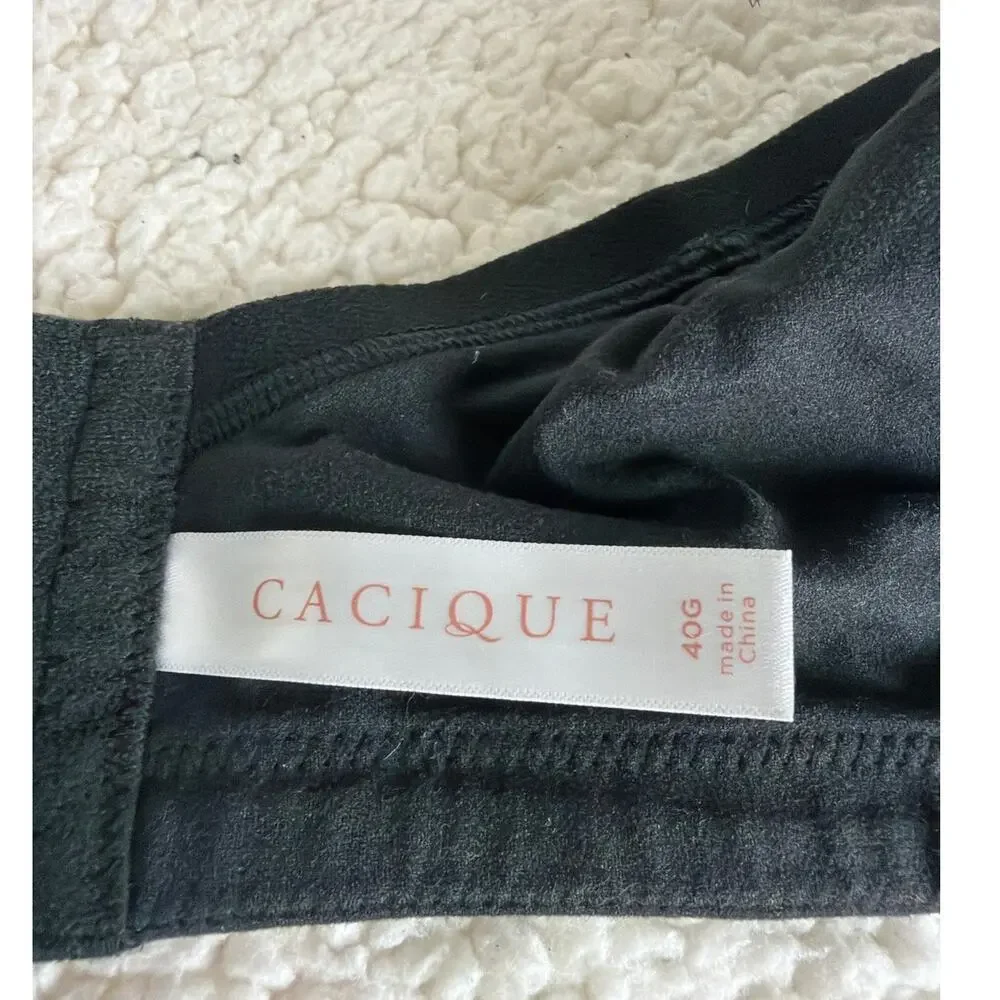 Cacique Bra Womens 40G Lightly Lined‎ Full Coverage No-Wire Wireless Black EUC